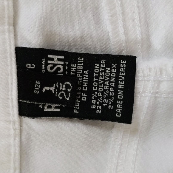 NEW Rewash Mid-Rise Midi Cuffed Shorts 1/25 White - Picture 7 of 16